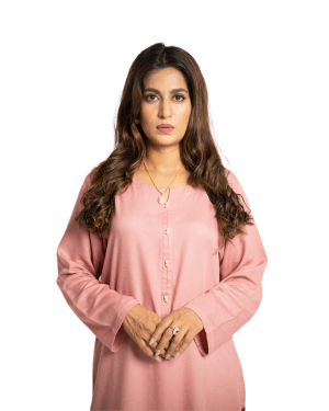 Pink Solid Kurta Trouser